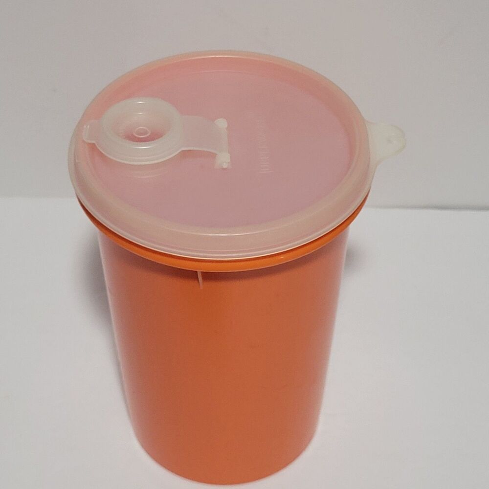 Vintage 1 QT Tupperware Beverage Container/Pitcher with Spout Lid ~Orange #321-7 - Picture 3 of 7